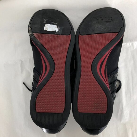 Y-3 Adidas Yohji Yamamoto black & red women hi top sneakers suede trim size 7 - Picture 3 of 12